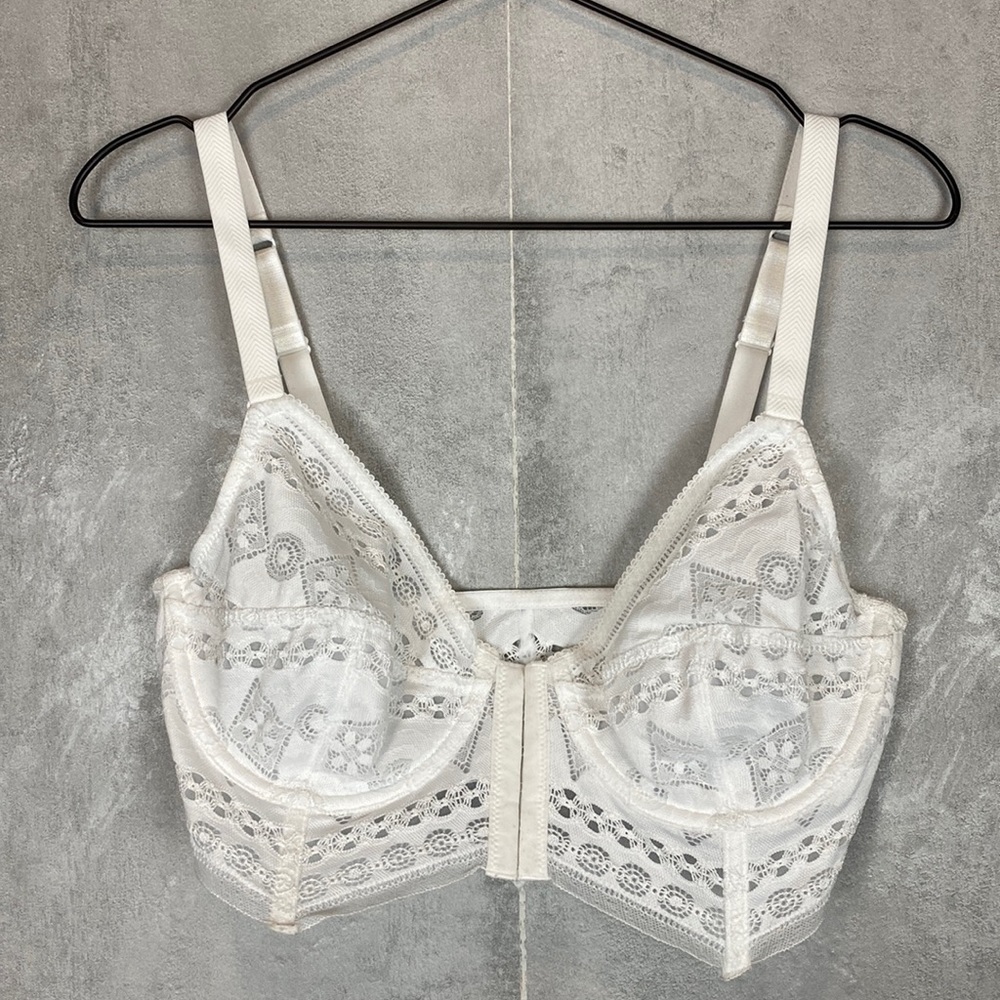 Free People Ivory Lace Underwire Bustier Longline Bra - Picture 2 of 10